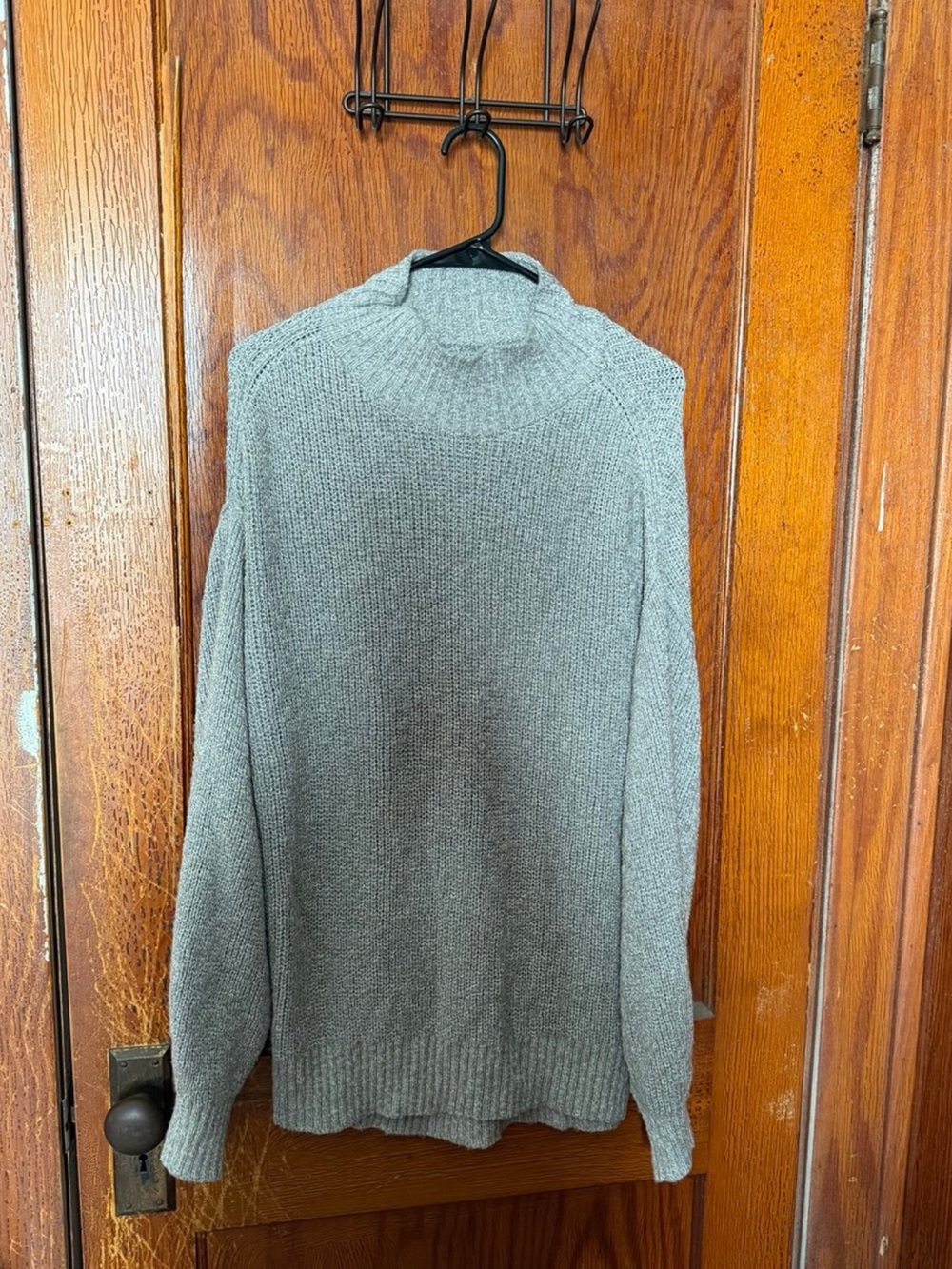 aerie gray knit turtleneck sweater